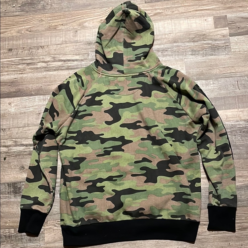 Vintage Kangol Green and Black Camouflage Hoodie Sweatshirt - Picture 6 of 6